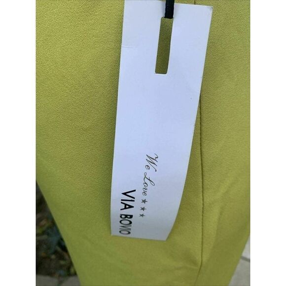 Via Bovio Womens New Solid Moss Green V Neck Tank Jumpsuit Romper Small Italy - Picture 4 of 9